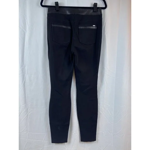 White House Black Market Skinny Leg Faux Leather Front Women's Size 2R Jeggings - Picture 8 of 12